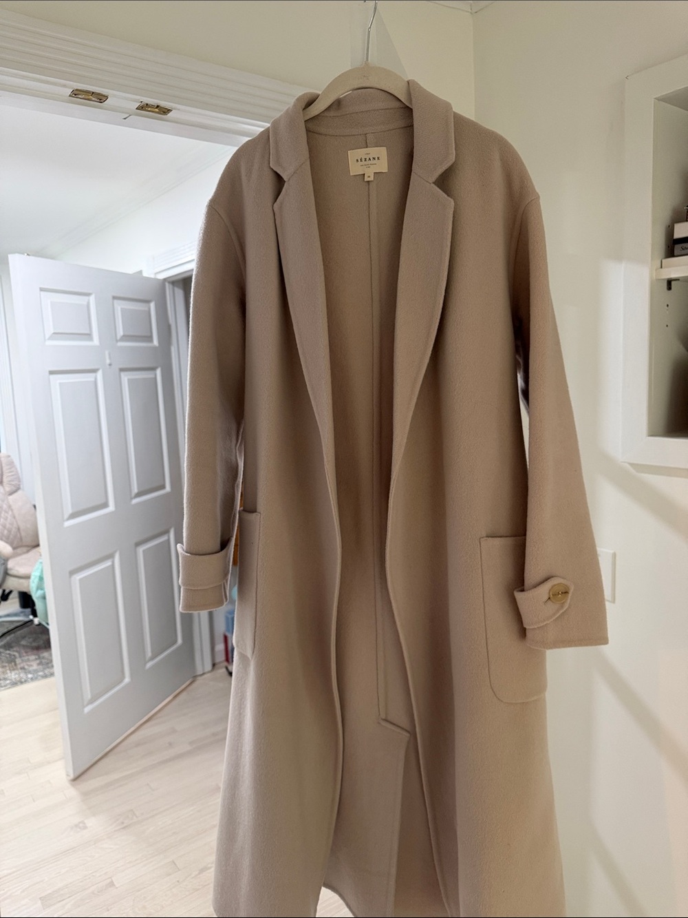 Sezane Beige Long Trench Coat